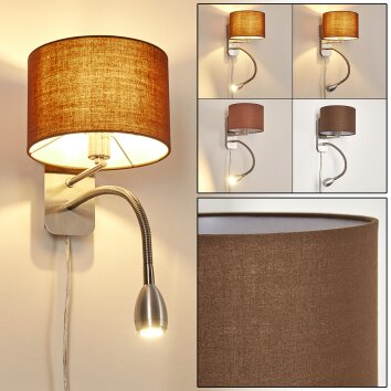 Wiby Muurlamp LED Nikkel mat, 2-lichts