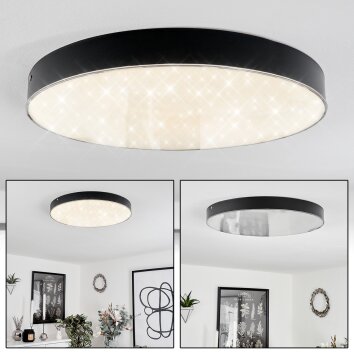 Mentque Plafondlamp LED Zwart, 1-licht