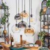 Ripoll Hanglamp, Kogellampje, Hanglamp Amber, Duidelijk, Rookkleurig, 6-lichts