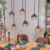 Ripoll Hanglamp, Kogellampje, Hanglamp Amber, Duidelijk, Rookkleurig, 6-lichts