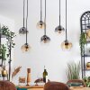 Ripoll Hanglamp, Kogellampje, Hanglamp Amber, Duidelijk, Rookkleurig, 6-lichts