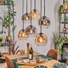 Ripoll Hanglamp, Kogellampje, Hanglamp Amber, Duidelijk, Rookkleurig, 6-lichts