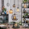 Ripoll Hanglamp, Kogellampje, Cluster hanglamp Amber, Chroom, Duidelijk, Rookkleurig, 4-lichts
