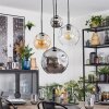 Ripoll Hanglamp, Kogellampje, Cluster hanglamp Amber, Chroom, Duidelijk, Rookkleurig, 4-lichts