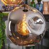 Ripoll Hanglamp, Kogellampje, Cluster hanglamp Amber, Chroom, Duidelijk, Rookkleurig, 4-lichts