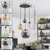Ripoll Hanglamp, Kogellampje, Cluster hanglamp Amber, Chroom, Duidelijk, Rookkleurig, 4-lichts