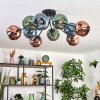 Ripoll Plafondlamp, Kogellampje Blauw, Groen, Koperkleurig, 10-lichts