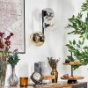 Koyoto Kogellampje, Wandlamp Amber, Duidelijk, Rookkleurig, 3-lichts