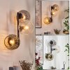 Ripoll Kogellampje, Wandlamp Amber, Duidelijk, Rookkleurig, 3-lichts