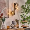 Ripoll Kogellampje, Wandlamp Amber, Duidelijk, Rookkleurig, 3-lichts