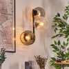 Ripoll Kogellampje, Wandlamp Amber, Duidelijk, Rookkleurig, 3-lichts