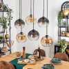 Koyoto Hanglamp, Kogellampje, Hanglamp Amber, Duidelijk, Rookkleurig, 6-lichts