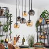 Koyoto Hanglamp, Kogellampje, Hanglamp Amber, Rookkleurig, 6-lichts