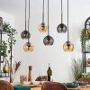 Koyoto Hanglamp, Kogellampje, Hanglamp Amber, Rookkleurig, 6-lichts