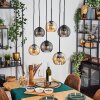 Koyoto Hanglamp, Kogellampje, Hanglamp Amber, Rookkleurig, 6-lichts