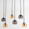 Koyoto Hanglamp, Kogellampje, Hanglamp Amber, Rookkleurig, 6-lichts