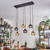 Koyoto Hanglamp, Kogellampje, Hanglamp Amber, Rookkleurig, 6-lichts