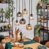 Koyoto Hanglamp, Kogellampje, Hanglamp Amber, Duidelijk, Rookkleurig, 6-lichts