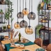 Koyoto Hanglamp, Kogellampje, Hanglamp Amber, Rookkleurig, 6-lichts