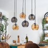 Koyoto Hanglamp, Kogellampje, Hanglamp Amber, Rookkleurig, 6-lichts
