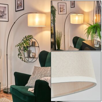 Bassagoda Staande lamp Nikkel mat, Zwart, 1-licht