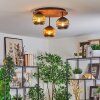 Koyoto Plafondlamp, Kogellampje 40 cm Natuurlijke kleuren, Zwart, 3-lichts