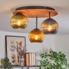 Koyoto Plafondlamp, Kogellampje 40 cm Natuurlijke kleuren, Zwart, 3-lichts
