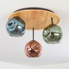 Ripoll Plafondlamp, Kogellampje Natuurlijke kleuren, Zwart, 3-lichts