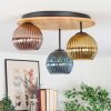 Koyoto Plafondlamp, Kogellampje Natuurlijke kleuren, Zwart, 3-lichts
