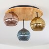 Koyoto Plafondlamp, Kogellampje Natuurlijke kleuren, Zwart, 3-lichts