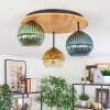 Koyoto Plafondlamp, Kogellampje Natuurlijke kleuren, Zwart, 3-lichts