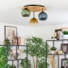 Koyoto Plafondlamp, Kogellampje Natuurlijke kleuren, Zwart, 3-lichts