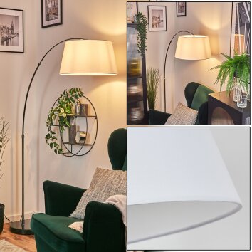 Bassagoda Staande lamp Chroom, Zwart, 1-licht