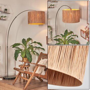 Granja Staande lamp Nikkel mat, Zwart, 1-licht
