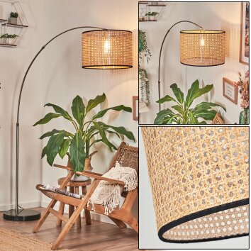 Ramila Staande lamp Nikkel mat, Zwart, 1-licht