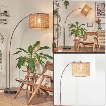 Barcos Staande lamp Nikkel mat, Zwart, 1-licht