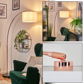 Bassagoda Staande lamp Koperkleurig, Zwart, 1-licht