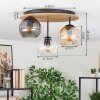 Koyoto Plafondlamp, Kogellampje Natuurlijke kleuren, Zwart, 3-lichts