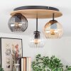 Koyoto Plafondlamp, Kogellampje Natuurlijke kleuren, Zwart, 3-lichts