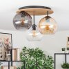 Koyoto Plafondlamp, Kogellampje Natuurlijke kleuren, Zwart, 3-lichts