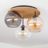 Koyoto Plafondlamp, Kogellampje Natuurlijke kleuren, Zwart, 3-lichts