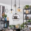 Koyoto Hanglamp, Kogellampje, Cluster hanglamp 35 cm Amber, Chroom, Duidelijk, Rookkleurig, 4-lichts