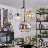 Koyoto Hanglamp, Kogellampje, Cluster hanglamp 35 cm Amber, Chroom, Duidelijk, Rookkleurig, 4-lichts