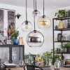 Koyoto Hanglamp, Kogellampje, Cluster hanglamp 35 cm Amber, Chroom, Duidelijk, Rookkleurig, 4-lichts
