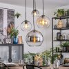 Koyoto Hanglamp, Kogellampje, Cluster hanglamp 35 cm Amber, Chroom, Duidelijk, Rookkleurig, 4-lichts