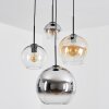 Koyoto Hanglamp, Kogellampje, Cluster hanglamp 35 cm Amber, Chroom, Duidelijk, Rookkleurig, 4-lichts