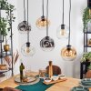 Ripoll Hanglamp, Kogellampje, Hanglamp Amber, Duidelijk, Rookkleurig, 6-lichts