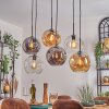 Ripoll Hanglamp, Kogellampje, Hanglamp Amber, Duidelijk, Rookkleurig, 6-lichts