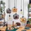 Ripoll Hanglamp, Kogellampje, Hanglamp Amber, Duidelijk, Rookkleurig, 6-lichts