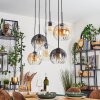 Koyoto Hanglamp, Kogellampje, Hanglamp Amber, Duidelijk, Rookkleurig, 6-lichts